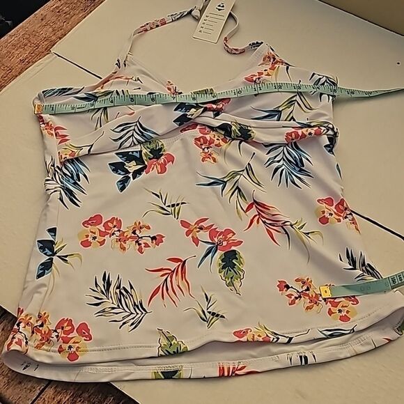 Women's Cross Front Swimsuits Halter Neck Flower Print Tankini Set size medium - Picture 6 of 8